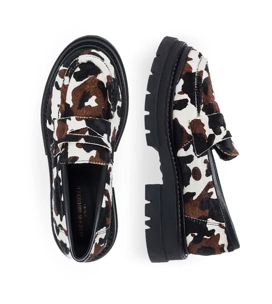 Γυναικεία Δερμάτινα Μοκασίνια Maison Minrelle 10532108 in Animal Print