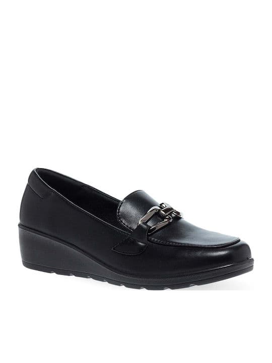 Parex Δερμάτινα Γυναικεία Loafers 10532038 in Black