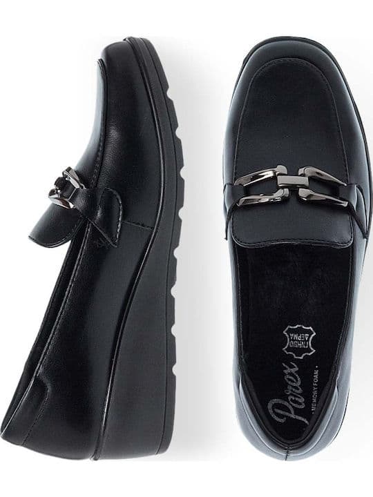 Parex Δερμάτινα Γυναικεία Loafers 10532038 in Black