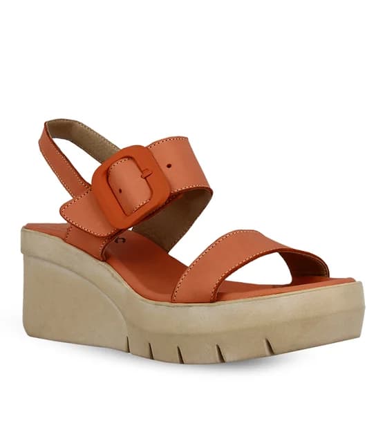 Women's Leather Wedges Parex 11627160 - Orange