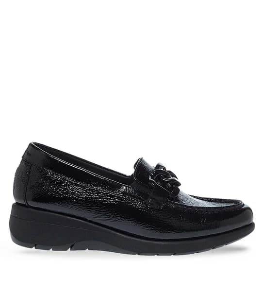Γυναικεία Δερμάτινα Slip On Παπούτσια Parex 12930011 in Black